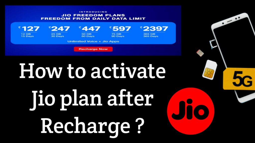 How to activate jio plan after recharge